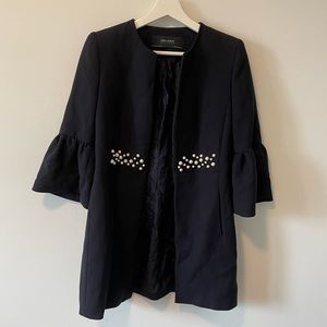 Zara Collarless Open Jacket